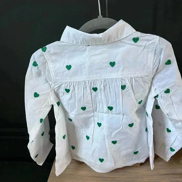 NWT • JCREW crewcuts girls heart embroidered button up 3T - Picture 5 of 5